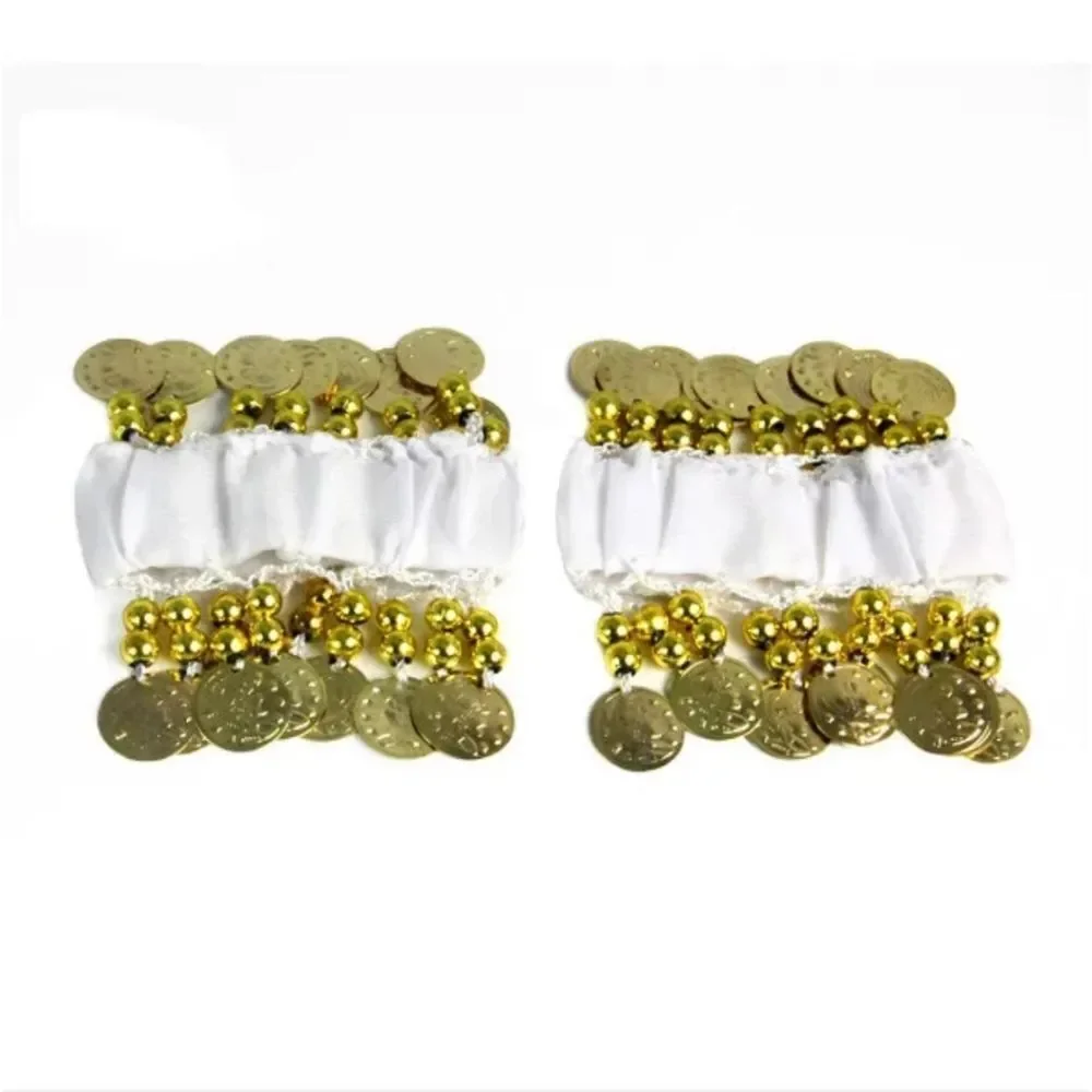New Belly Dance Wrist Ankle Cuff Arm Bracelet Dancing Gold Coins US FAST